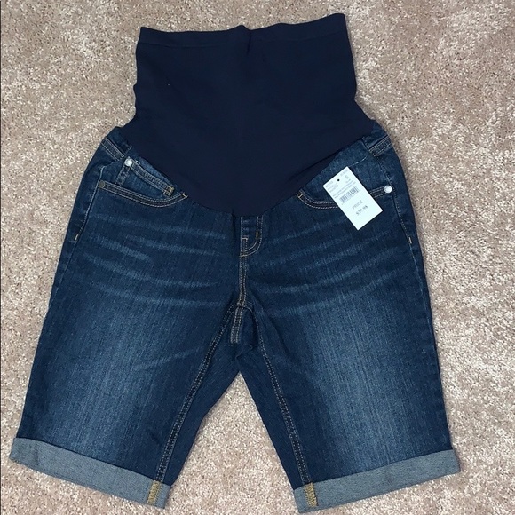 Indigo Blue Pants - NWT maternity jean shorts